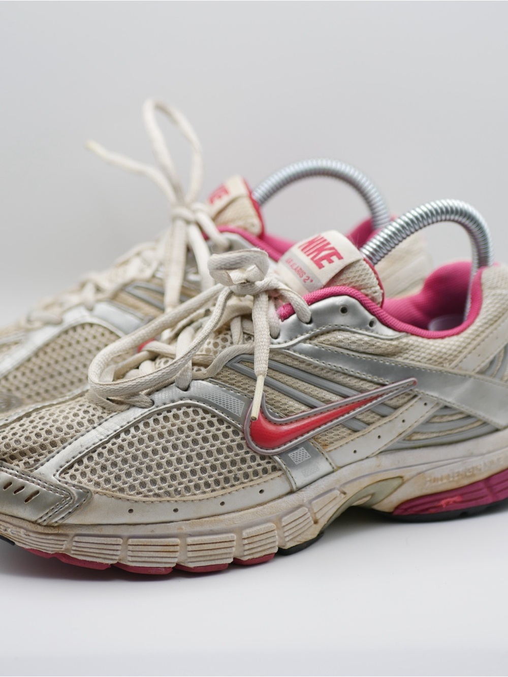 Nike Women’s Cream and Pink Running Sneakers